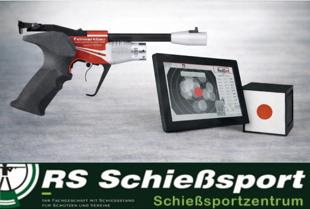 Feinwerkbau RedDot Simulator Pistole rechts/ links -  Komplett-Set mit Laser, Laserziel und Anzeigegerät Mini View II